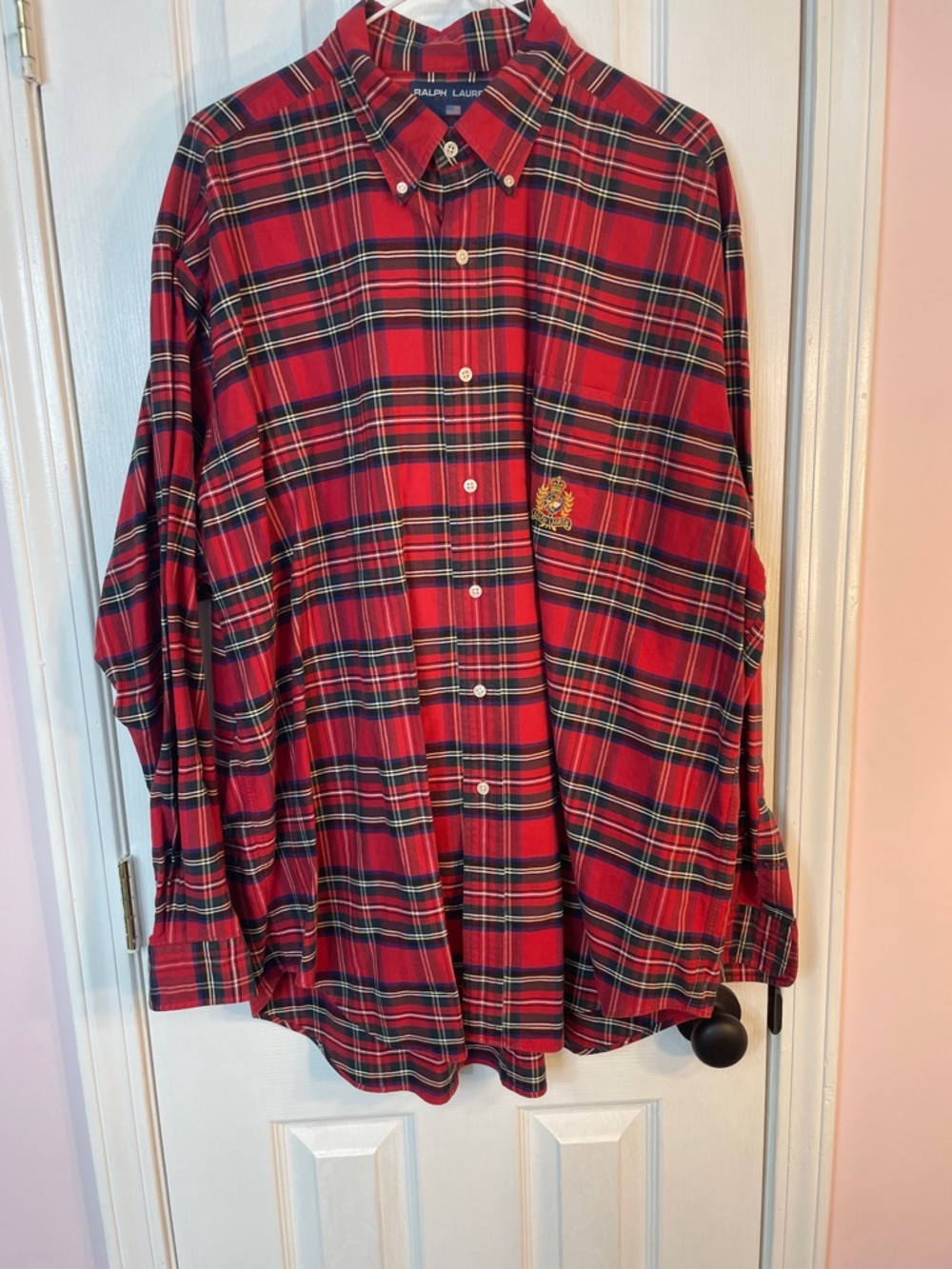 Ralph Lauren Red and Black Plaid Button-Down Shirt